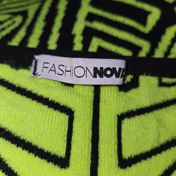 Fashion Nova Bright As The Night Short Romper - Black/Neon Size XL - Picture 6 of 6